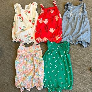 Bundle of Carter’s Baby Girls 9M Rompers